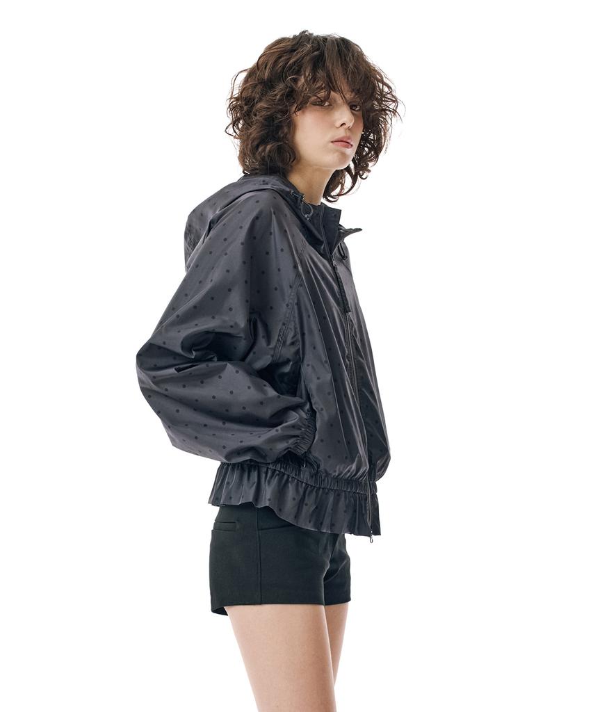 Secondmono Ruffle Dot Windbreaker [Dotdgray]_Sewjk002Dotdgray