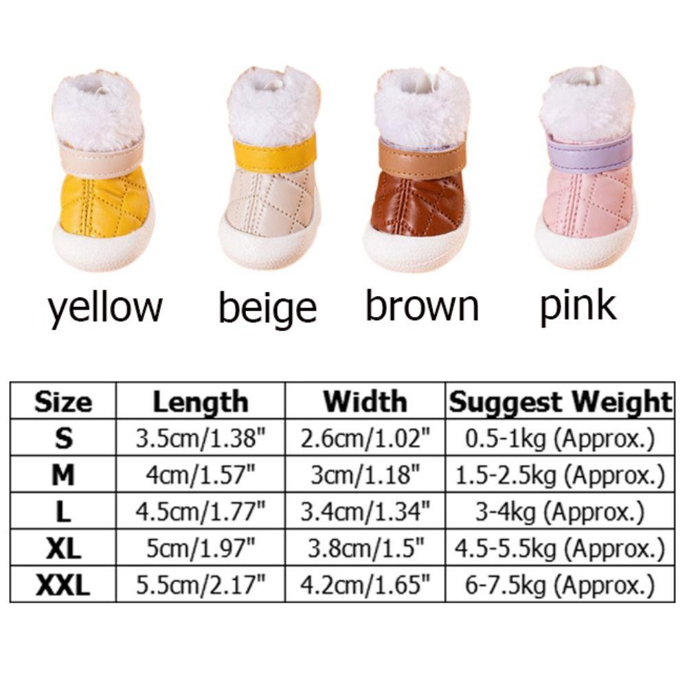 4τμχ/σετ Χοντρά Μποτάκια Χιονιού Κουταβιού Ρυθμιζόμενα Αντιανεμικά Χειμωνιάτικα Παπούτσια Σκύλου Μαλακά Αδιάβροχα Ζεστά Μποτάκια Κουταβιού Χειμώνας