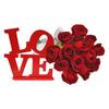 Abnehmbarer LOVE Rose Wandaufkleber - Valentinstag-Thema Hausdekoration Aufkleber