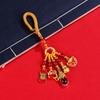 Retro Cloisonné Enamel Keychain Pendant - Sand Gold Handbag Accessory