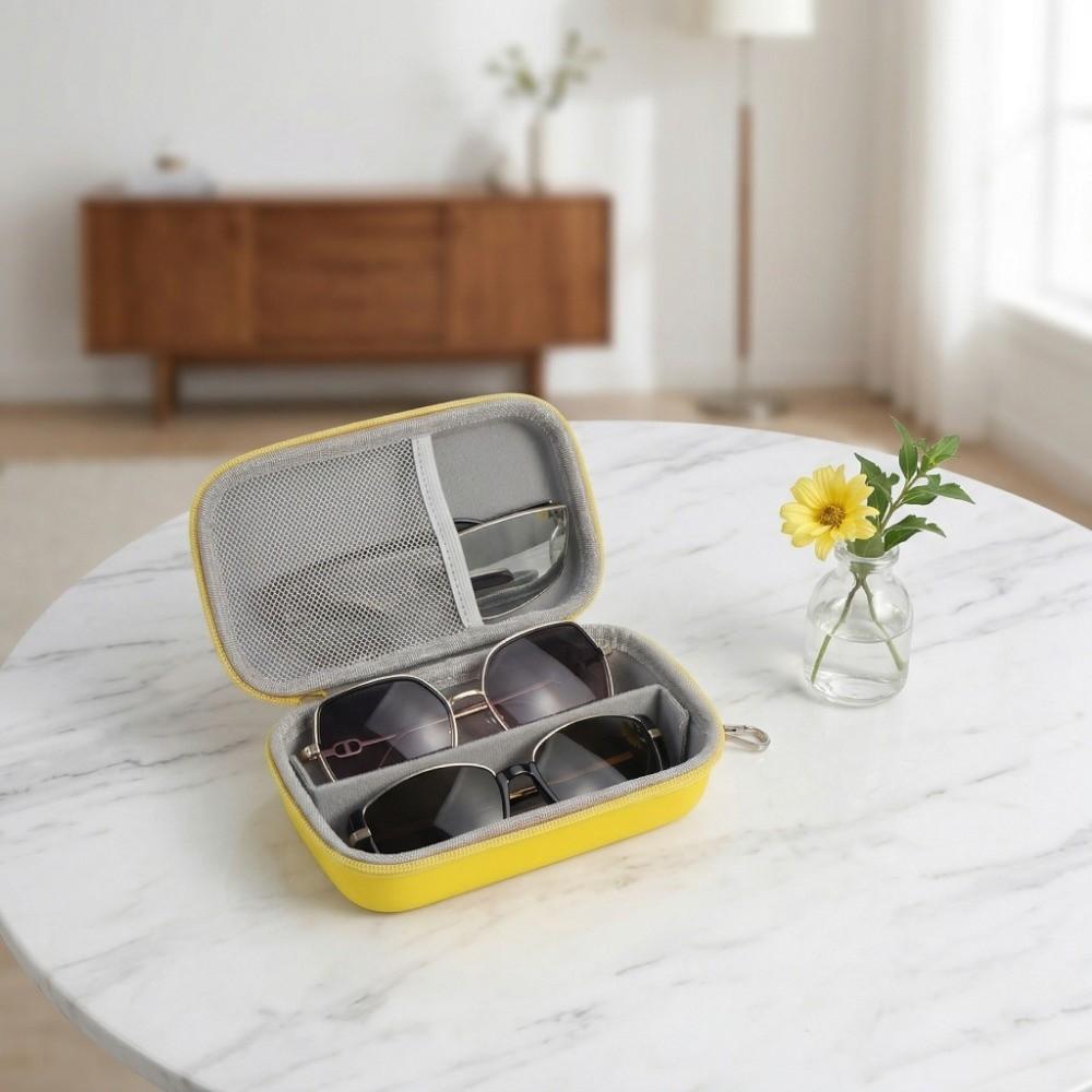 2 IN 1 EVA Glasses Case Large Capacity EVA Hard Shell Sunglasses Storage Box Anti-lost Shockproof Eyeglass Storage Box