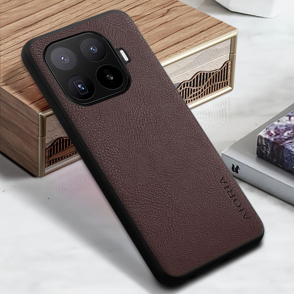 Phone Case: Luxury Retro Synthetic Leather Phone Case for Xiaomi 17T Pro Matte Soft Bumper Hard Back Cover Fashion Protective Case