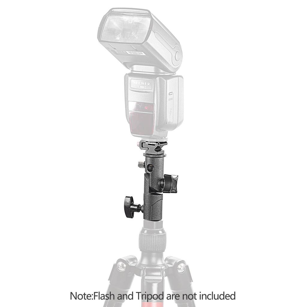 NEEWER Camera Flash with Umbrella Speedlight Light Stand Bracket Compatible with and other Lights E-Type Bracket, Universal, 180° Rotatable, Holder,