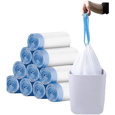 5 Rolls Trash Bags, 2-4 Gallon, Extra Thick Drawstring Wastebasket Bag Recycling Garbage Bags for Kitchen Bathroom Office