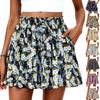 Shorts Casuales Estampados de Cintura Alta para Mujer con Cintura Elástica y Cordón Ajustable para Uso Diario