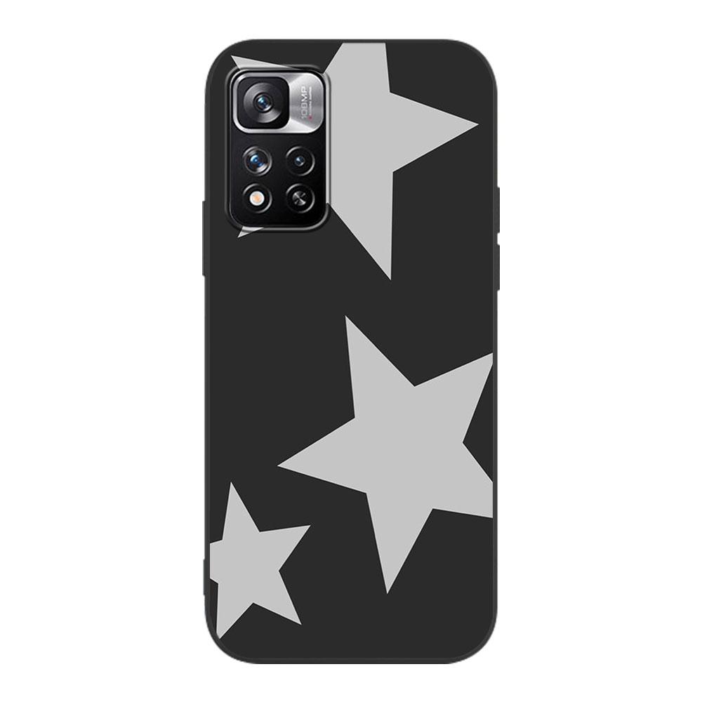 Case for Xiaomi Redmi Note 12 9S 8 10 11 Pro 10C 9C 9A 8T 8A 10S 11T 11E 9T 9i Black Silicone Phone Cover Stars Five-Pointed
