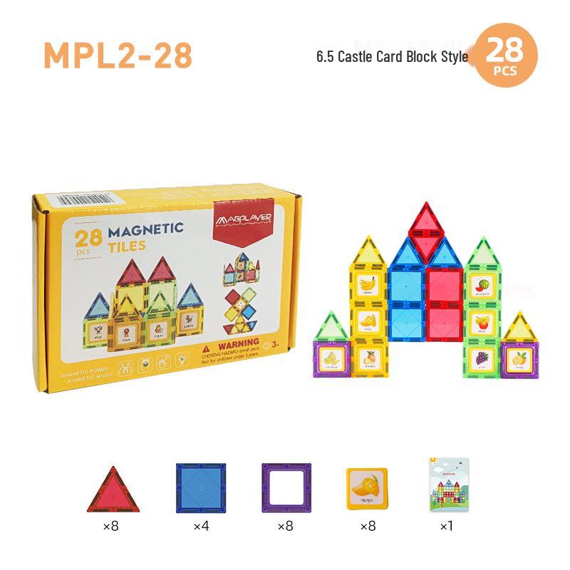 

Прозрачные магнитные плитки 6,5 см - Красочная сборная игрушка для мальчиков 3-6 лет