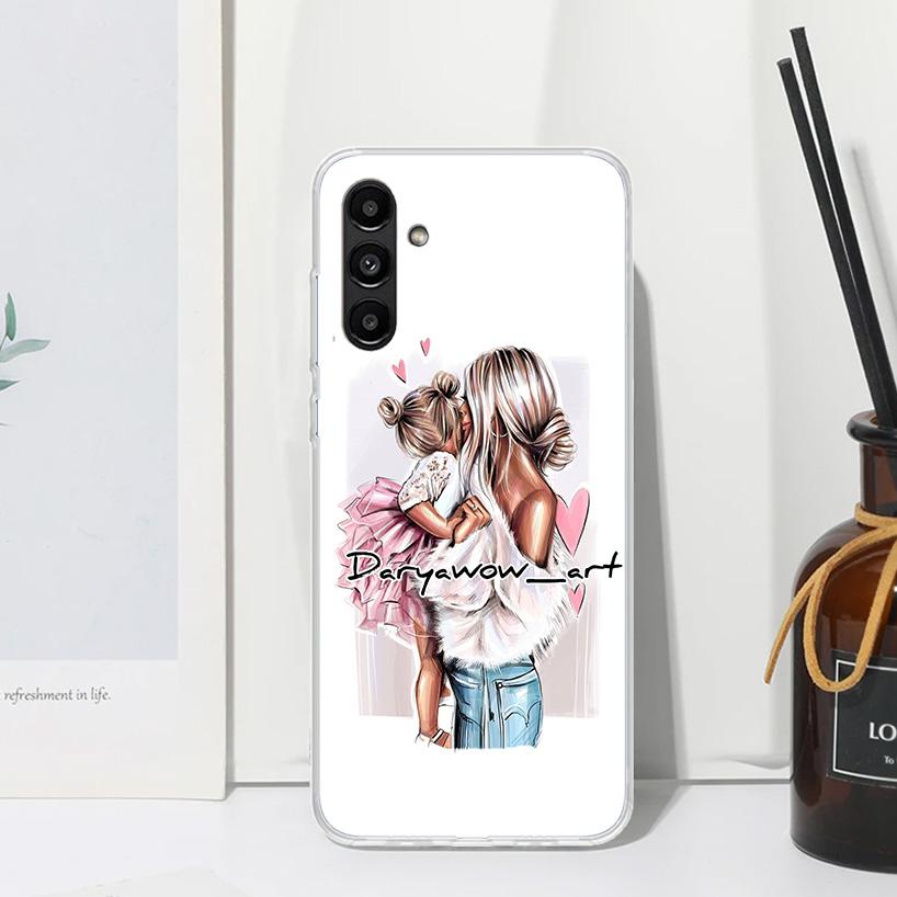 Mom Baby Girls Phone Case For Samsung Galaxy A17 A37 A57 A16 A26 A36 A56 A15 A25 A35 A55 A14 A24 A34 A54 A13 A23 A33 A53 A07 Gal