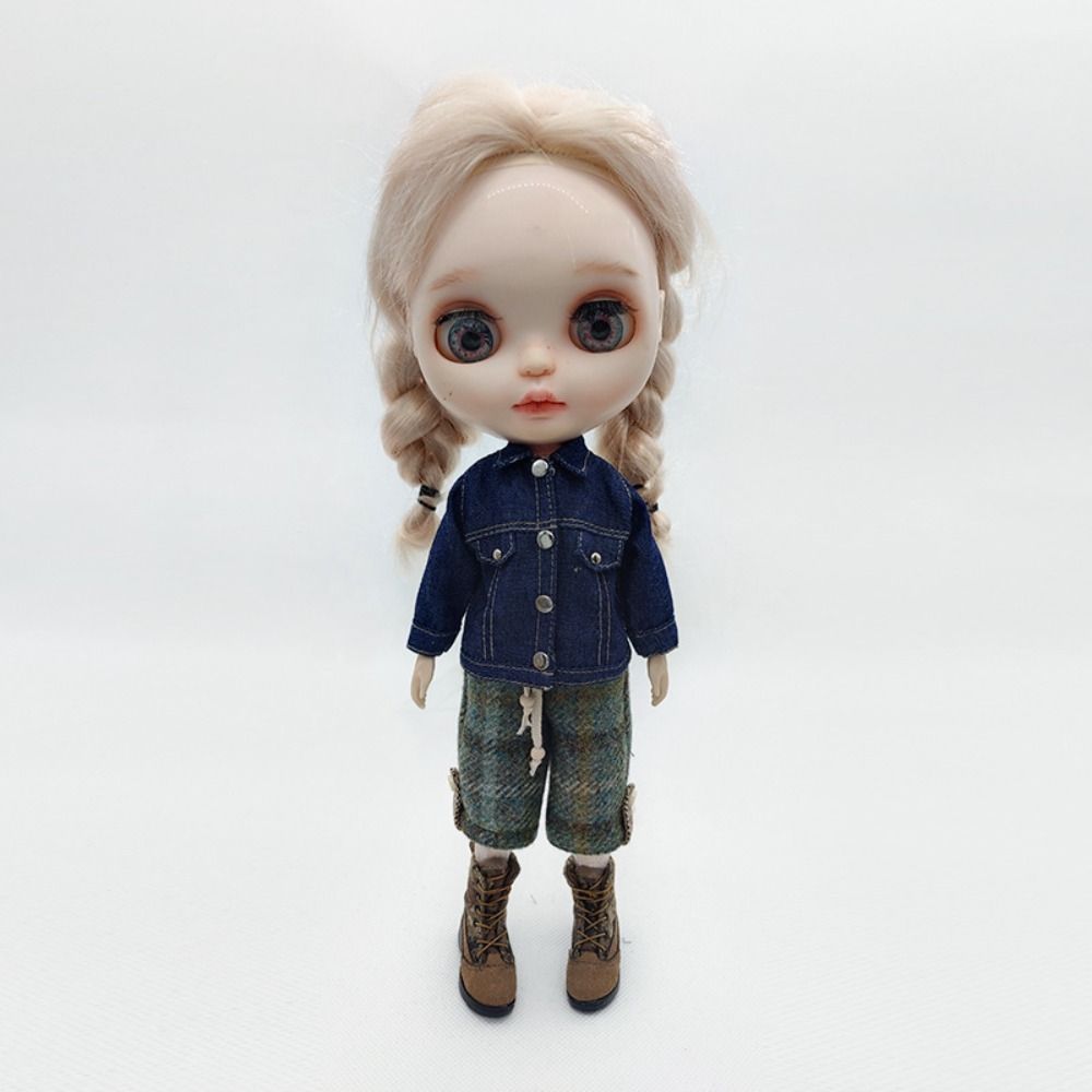Cute Casual Top Fashion Denim Pants T-shirt Trousers  For Blythe Dolls For OB22 OB24 Doll