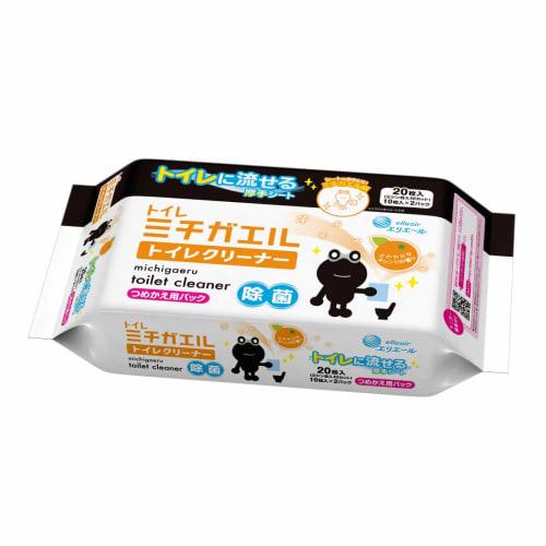 

Elleair Michigaeru Toilet Cleaner Refill, 20 Sheets (10 Sheets x 2 Packs), Orange Scent