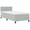 Box Spring Bed with Mattress Light Grey 90 x 200 cm Velvet