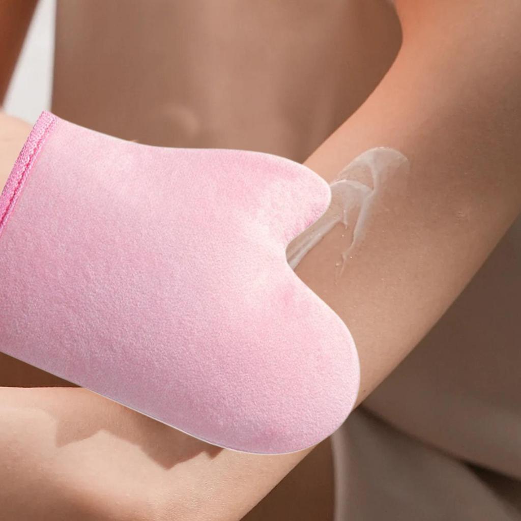 Self-Tanning Glove Body Lotion Mitt Double-Sided Prevents Sticky Hands Applicator Quick Dry Flocking Easy To Clean Glove Makeup