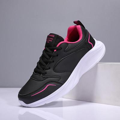 Women's Waterproof Leather Sports Shoes, Size 41 - Thick-Soled, Shock-Absorbing, Lightweight Travel & Running Shoes