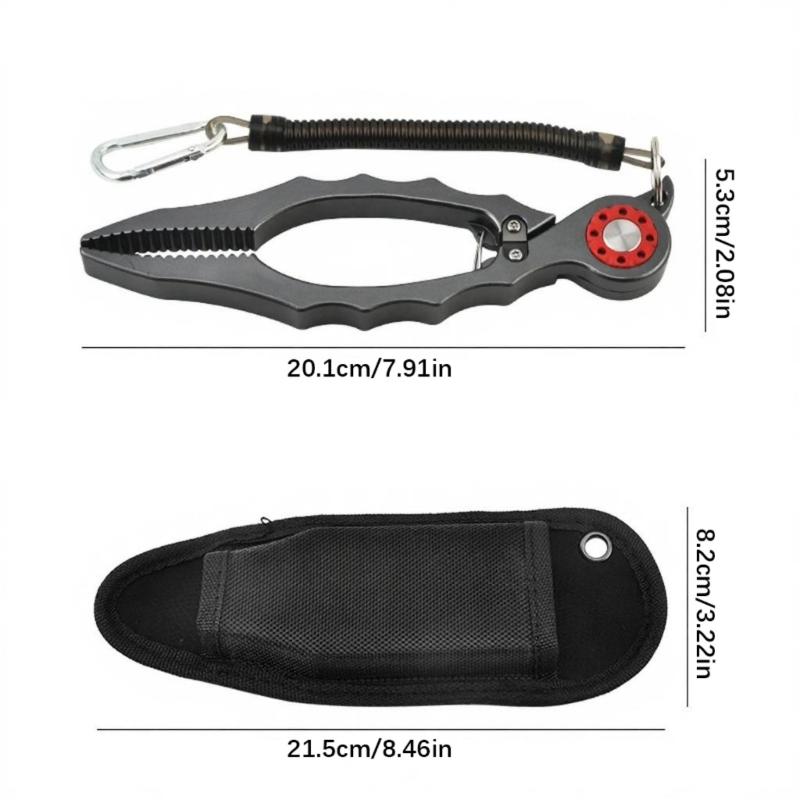 Fishing Pliers with Coiled Strap Portable Fish Mouth Grabber Fish Grippers Replacement Clamps Fish Holder Grippers Tool