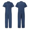Men's Short Sleeve Jumpsuit, Casual One-Piece Workwear with Front Pockets