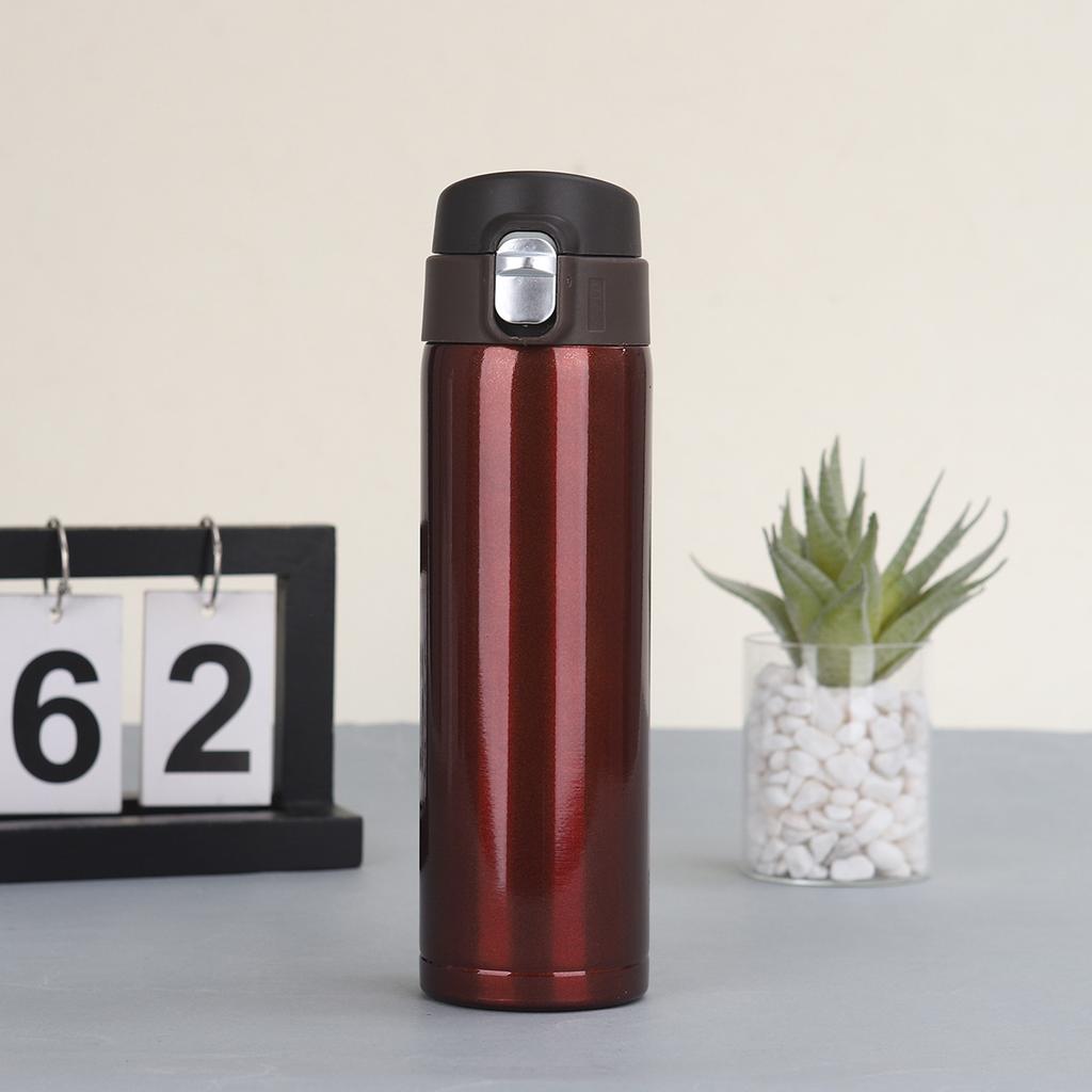 Hot stainless steel thermos cup Large capacity simple direct drinking cup Outdoor portable bouncing cover straight cup