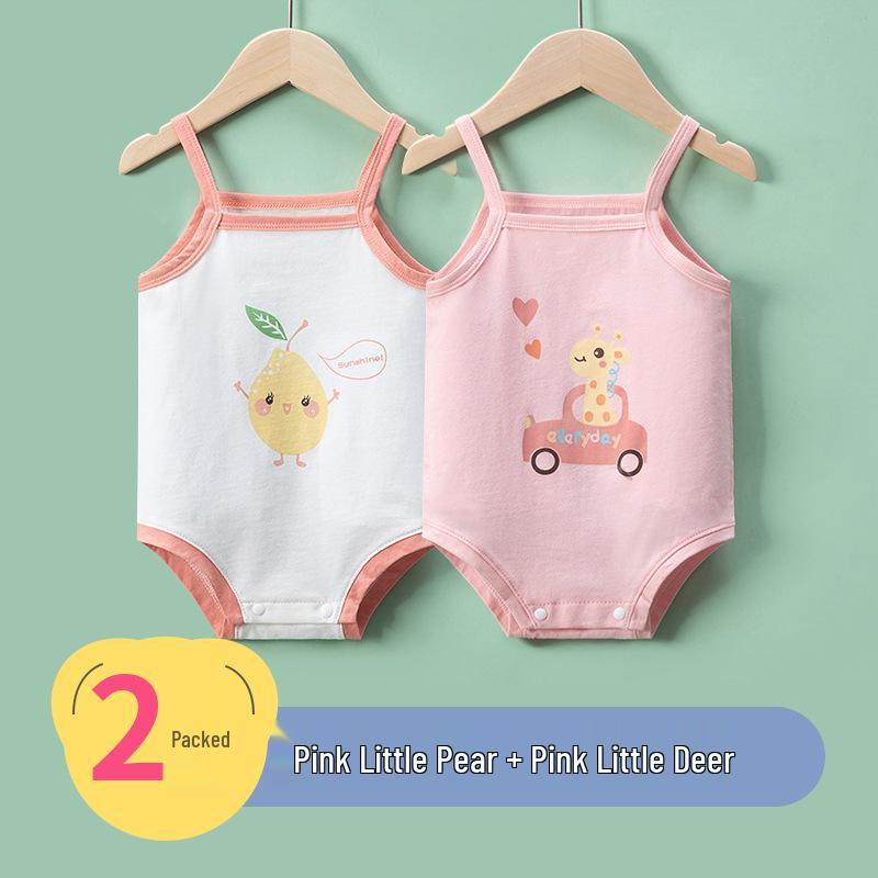 Newborn Infant Sleeveless Romper - Cute Strappy Summer Bodysuit for Boys & Girls