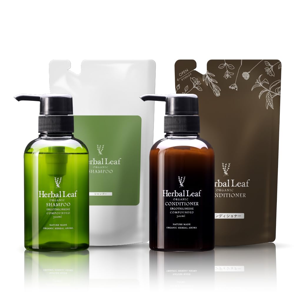 

из Herbal Leaf Organic Shampoo Conditioner Refill Set Made in Japan основной 285 мл [Набор 4] & (300 мл, сменный блок)