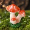 DIY Craft Supplies 2 Pcs Mini Mushroom Figurines, Miniature Resin Figures Terrarium for Micro Landscape, Fairy Garden, Aquarium, Bonsai Decor