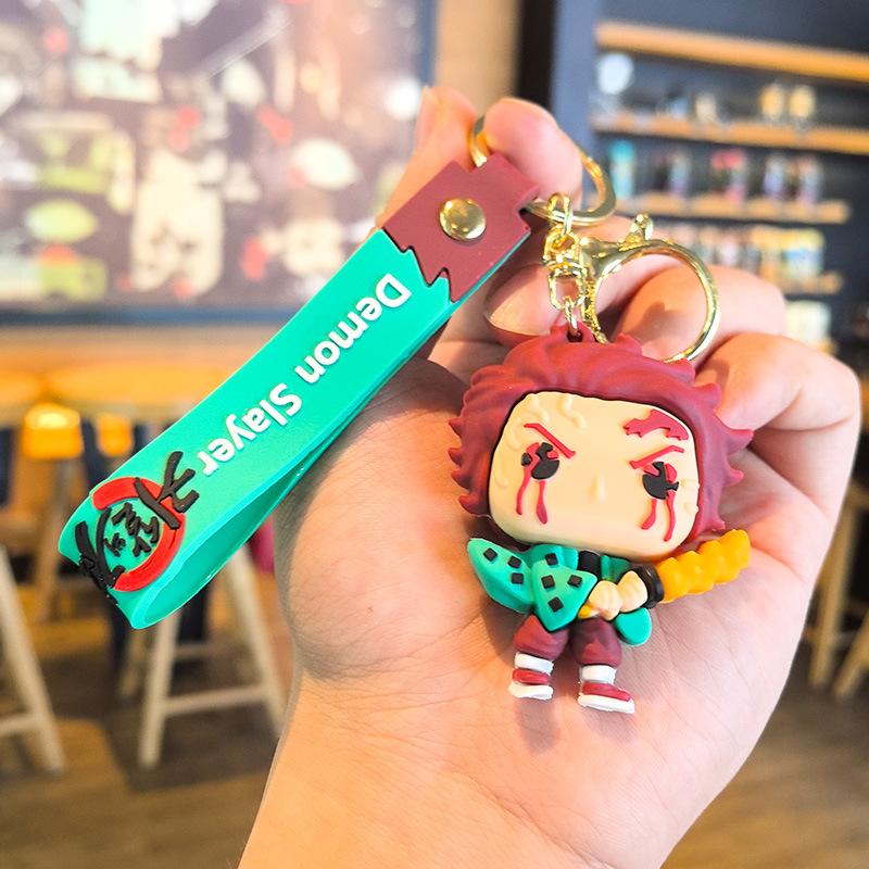 Anime Demon Slayer Kamado Tanjiro Blade Bracelet Perfect Keychain Car Cute Backpack Pendant Bag Accessory Perfect Keychain