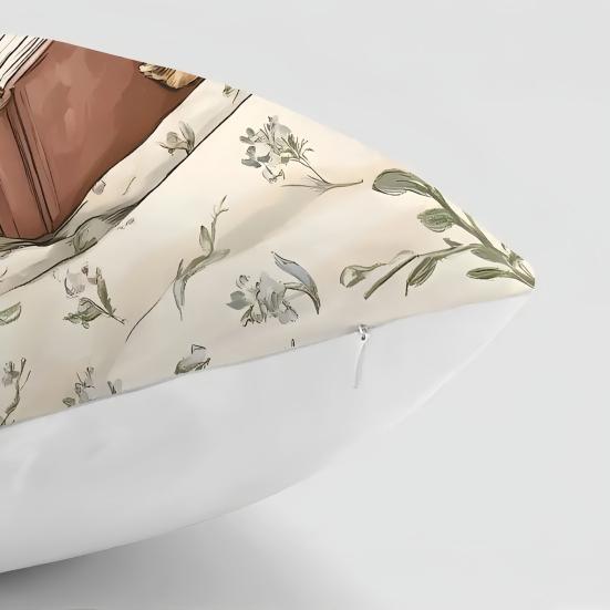 Pillowcase Easter Rabbit Print Easy-Care Design Soft Breathable Pillow Cover Sofa Bedroom Patio Home Decor