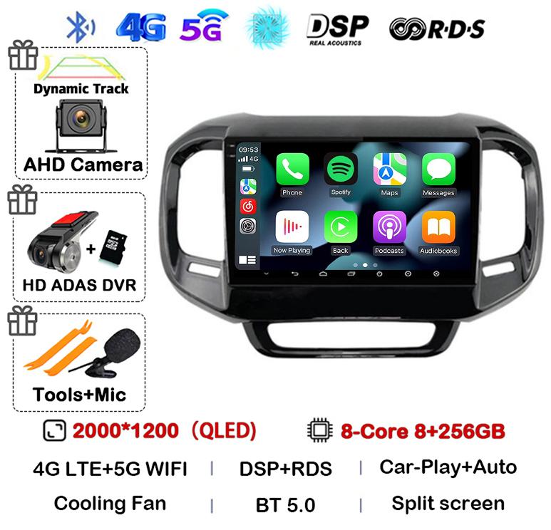 Android 14 Carplay Car Radio For FIAT Toro 2017 2018 2019 2020 2021 Auto Multimedia Video Player GPS Stereo 4G WIFI 360 Camera