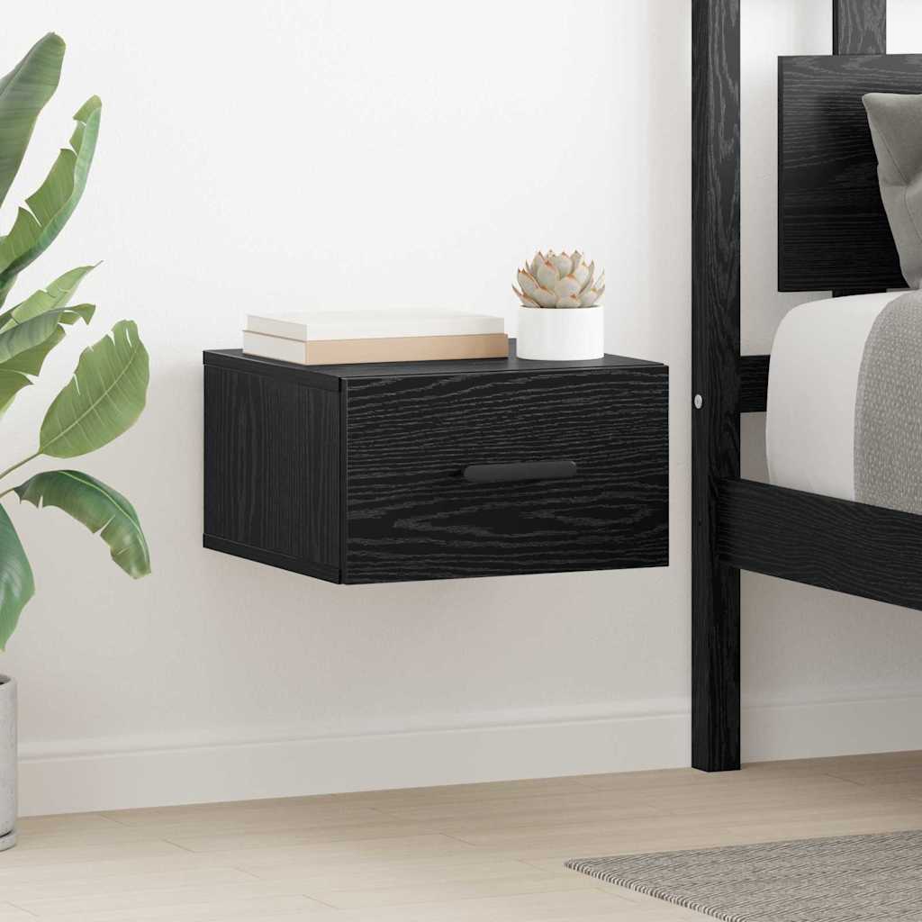 Nightstand 2 pcs Black Oak Effect 35 x 35 x 20 cm