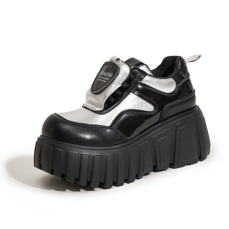 

Platform dad shoes women s 2025 spring new fashion versatile sports casual shoes Internet celebrity explosion heightening women s shoes 39 серебряный