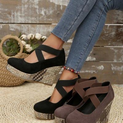 Large Size Waterproof Table Slope Heel Single Shoes Women's Spring and Summer New Single Shoes Women's Sandals Women