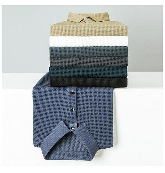 Men's Summer Lapel Bone Pattern Ice Silk Polo Shirt, Short-Sleeve, Lightweight.