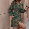 Early Autumn European & American Fashion Women's Printed Dress