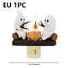 2025 Ghost Campfire Flickering Nightlight 2 Ghosts Roasting Plug Wall Spooky Fire Marshmallow Night Light for Halloween Decor