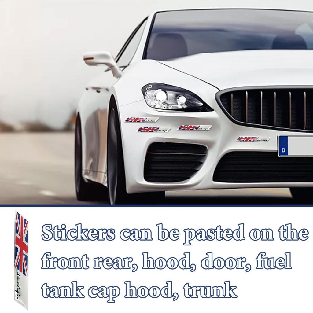 Union Jack Flag Car Emblem - Metal England & UK Flag Badge | Queen