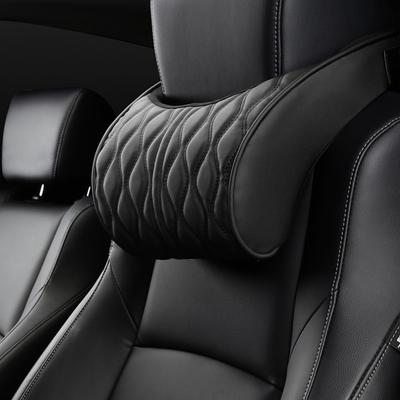 PU Leather Car Headrest Memory Foam Car Rest Neck Pillow Back Cushion Auto Seat Neck Rest Waist Supports Set Car Lumbar Pillows