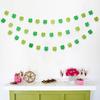 Four Leaf Clover Garland Banner Pre-Assembled Shamrock Signs Green Double-Sided Glitter Paperboard St Patricks Day
