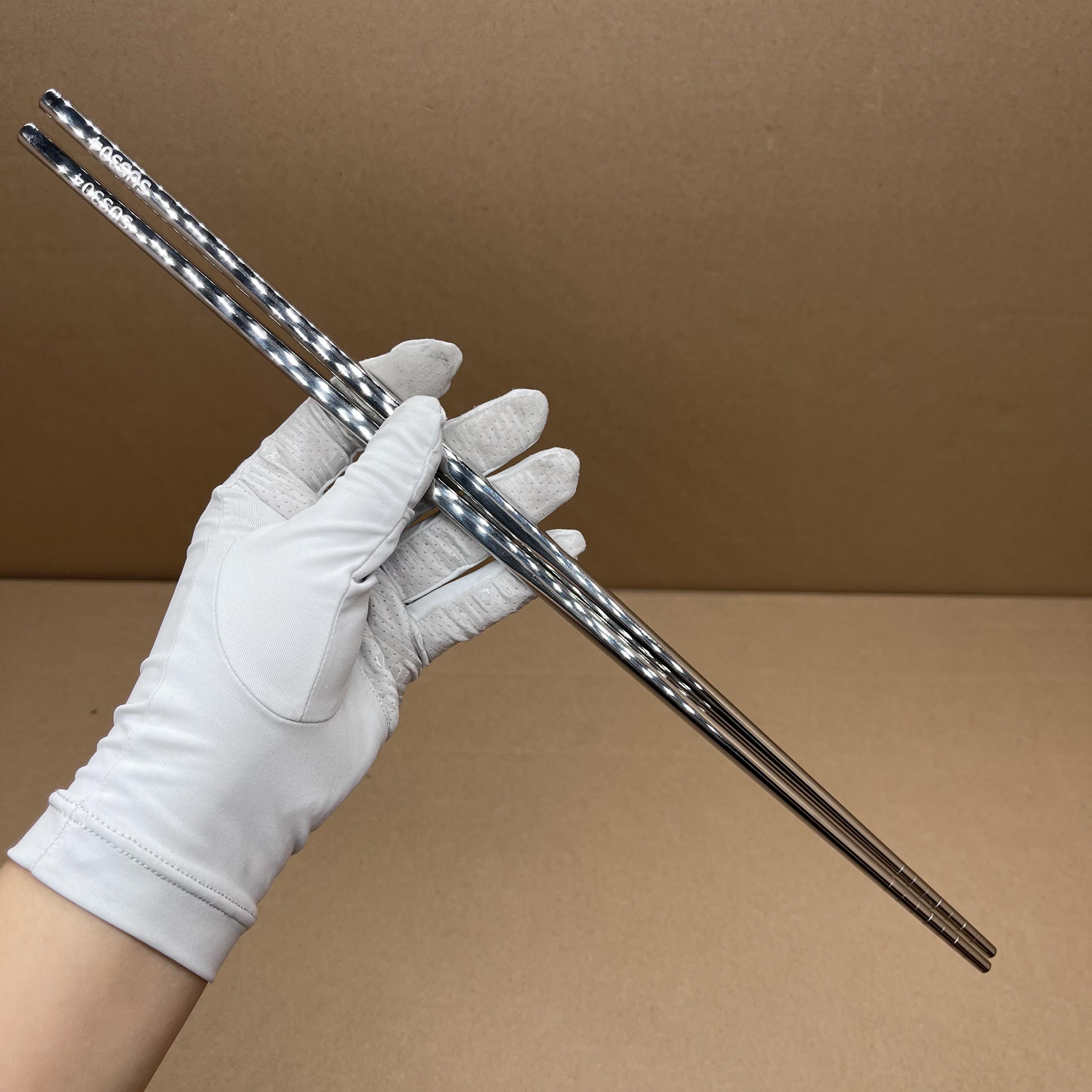 

304 Stainless Steel Extended Deep-Fry Chopsticks with Anti-Slip End Heat-Resistant Long Cooking Kitchen Utensils