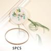 5 Pieces DIY Hand Fan Frame Craft Hoop Vintage Elegant Making Supplies Floral Wreath