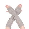 50cm Autumn Winter Clothing Accessories Knitted Mittens Arm Warmers Long Gloves Twist Pattern