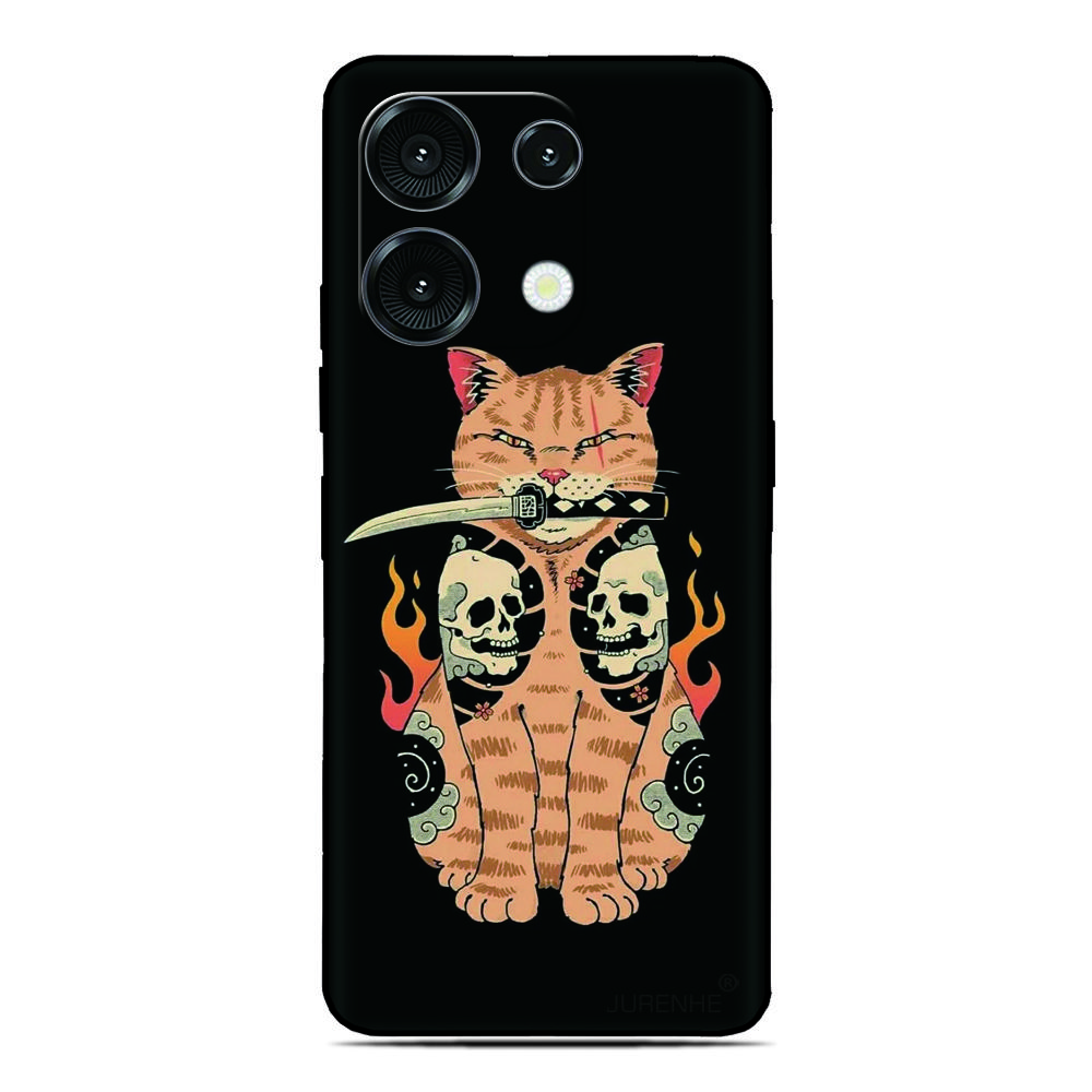 Samurai Cat Phone Case For Ulefone Note 20 19 18 Ultra 10 12 13 14 15 16 17 Pro 13P 12P 11P 10P Silicone Soft Back Cover