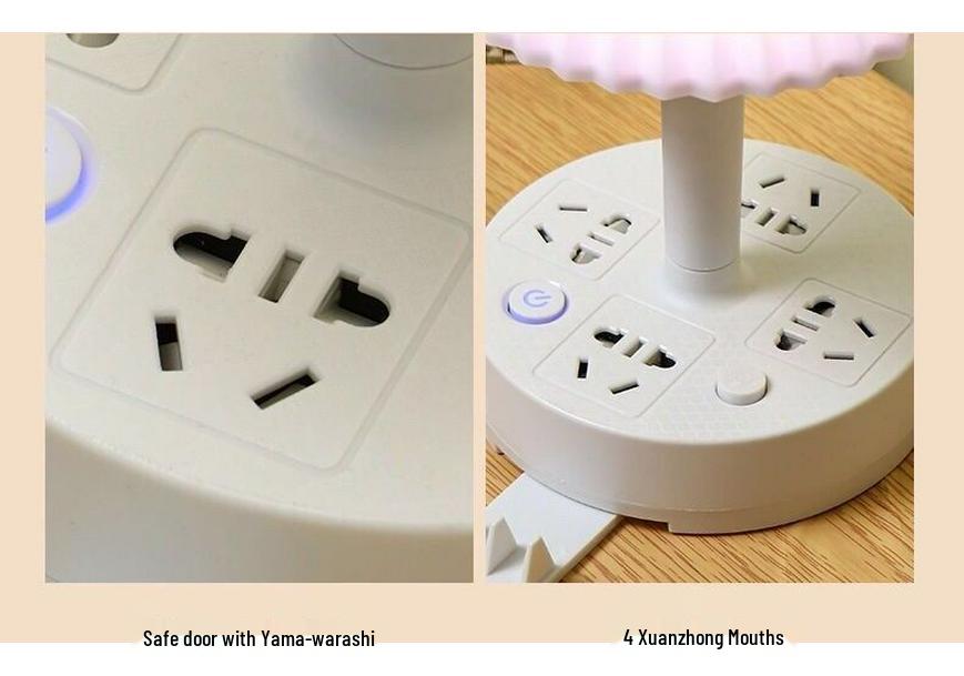 Multi-functional USB Desk Lamp with Adjustable LED Night Light and Power Strip