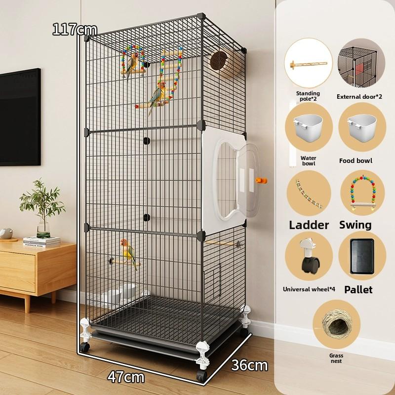 Large Bird Cage for Parrots New Design Luxury Villa for Budgies Cockatiels Lovebirds Spacious Premium Aviary with Modern Feature