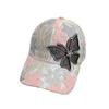 Versatile Summer Rhinestone Butterfly Baseball Cap Mom Lace Thin Breathable Sun Protection Fashionable Mother Baseball Hat for Women