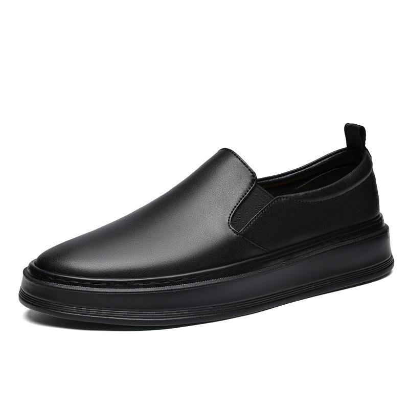 Men's Large Size 47 Leather Foot Cover 46 White Loafers 45 Versatile Fashion One-pedal Board Shoes Breathable Little White Shoes