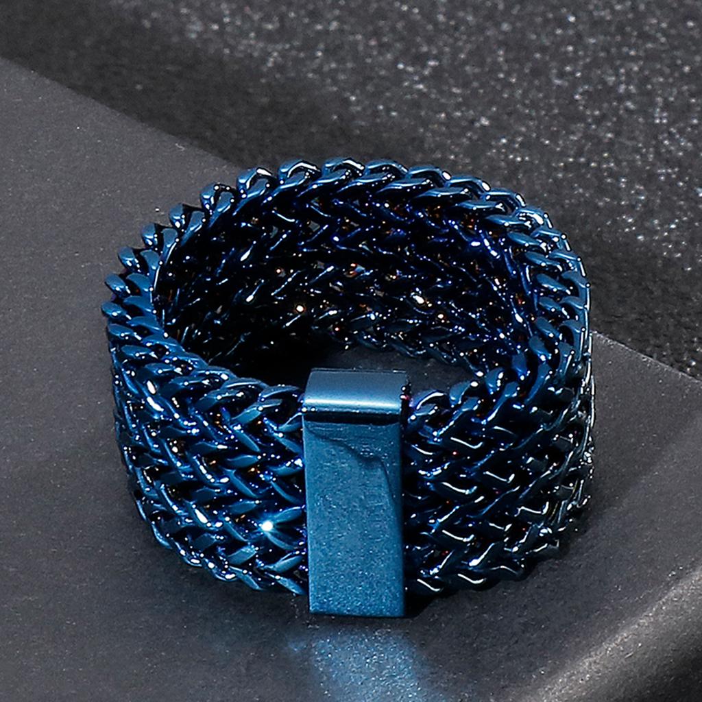 15mm Hip Hop Rock Stainless Steel Men's Ring Multicolor Wide Mesh Luxury Cool Ring Gift Accessories