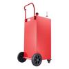 189.3L Fuel Gas Caddy, Carbon Steel, Portable Fuel Transfer Storage Tank with Manual Pump & 4 Rolling Wheels, Gasoline Diesel Can Container, for Cars,