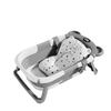 Babybadewanne für Neugeborene bis Kleinkinder, Haushalts-Tragbar, Cartoon-Bären-Design mit weichem Kissen, eingebautes Thermometer für Reisebad