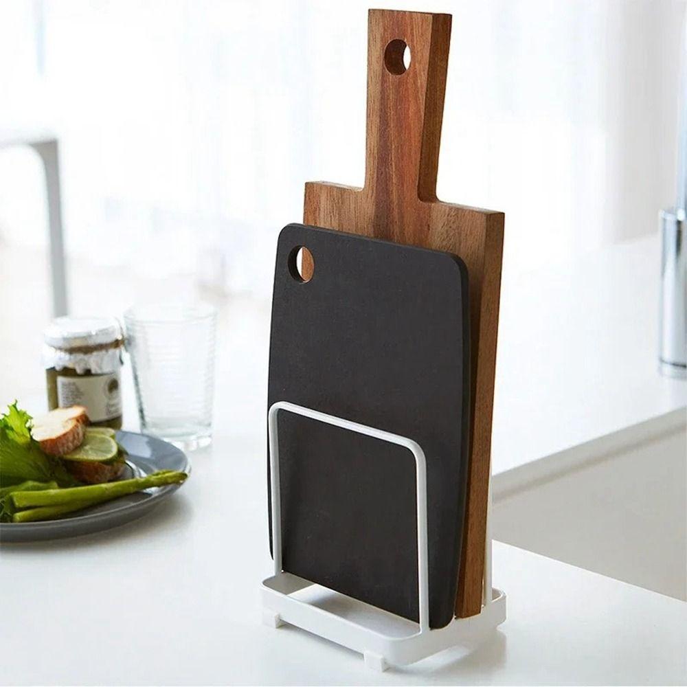 Black/White Layered Cutting Board Rack Stainless Steels Sink Organizer  for Kitchen