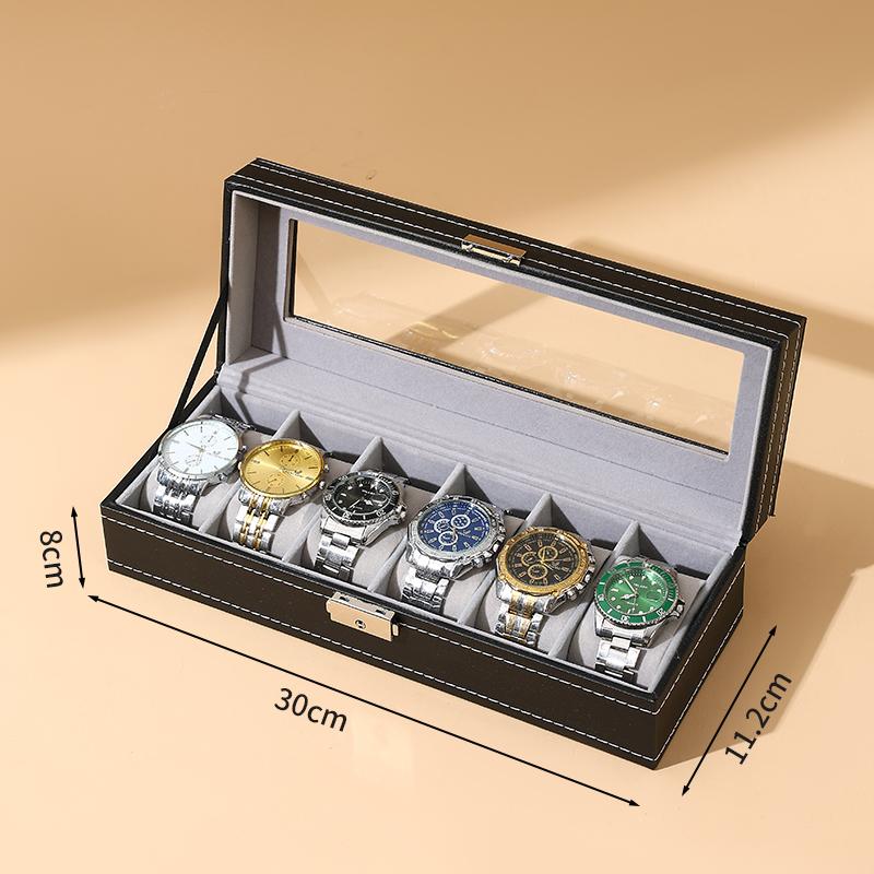 Delesys 2/3/4/5/6/8/9/10/12/20 Slots Household Multi Functional Watch And Jewelry Storage Box Pu Leather Watch Display Case
