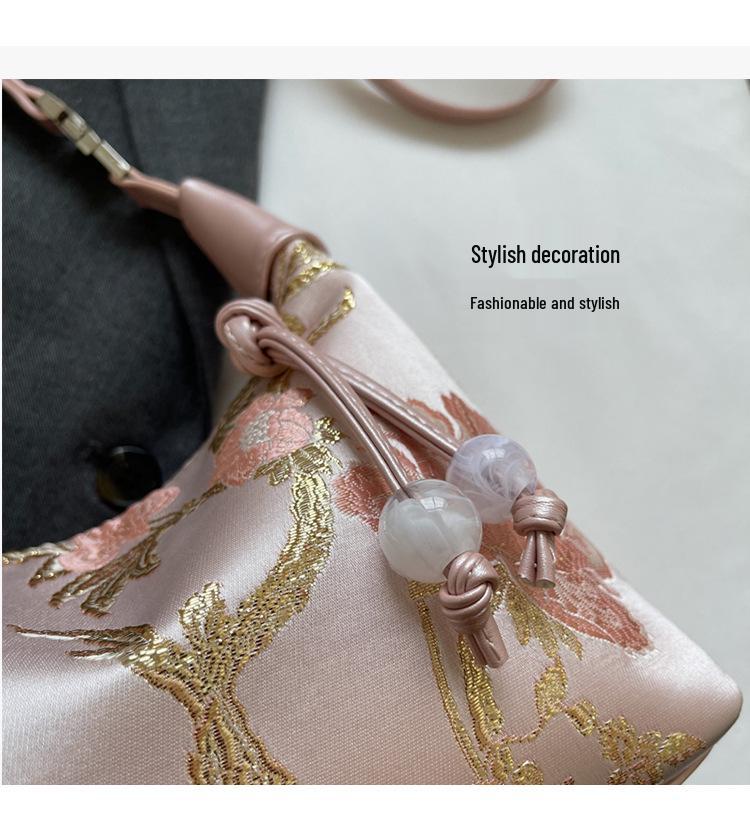 Chinese Embroidery Women's Versatile Underarm Crossbody Handbag