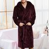 Szlafrok Piżama W Pasie Sznurowany Przeciw zamarzaniu Otwarty Ścieg Męski Pluszowy Szal Z Kapturem Szlafrok do Sypialni